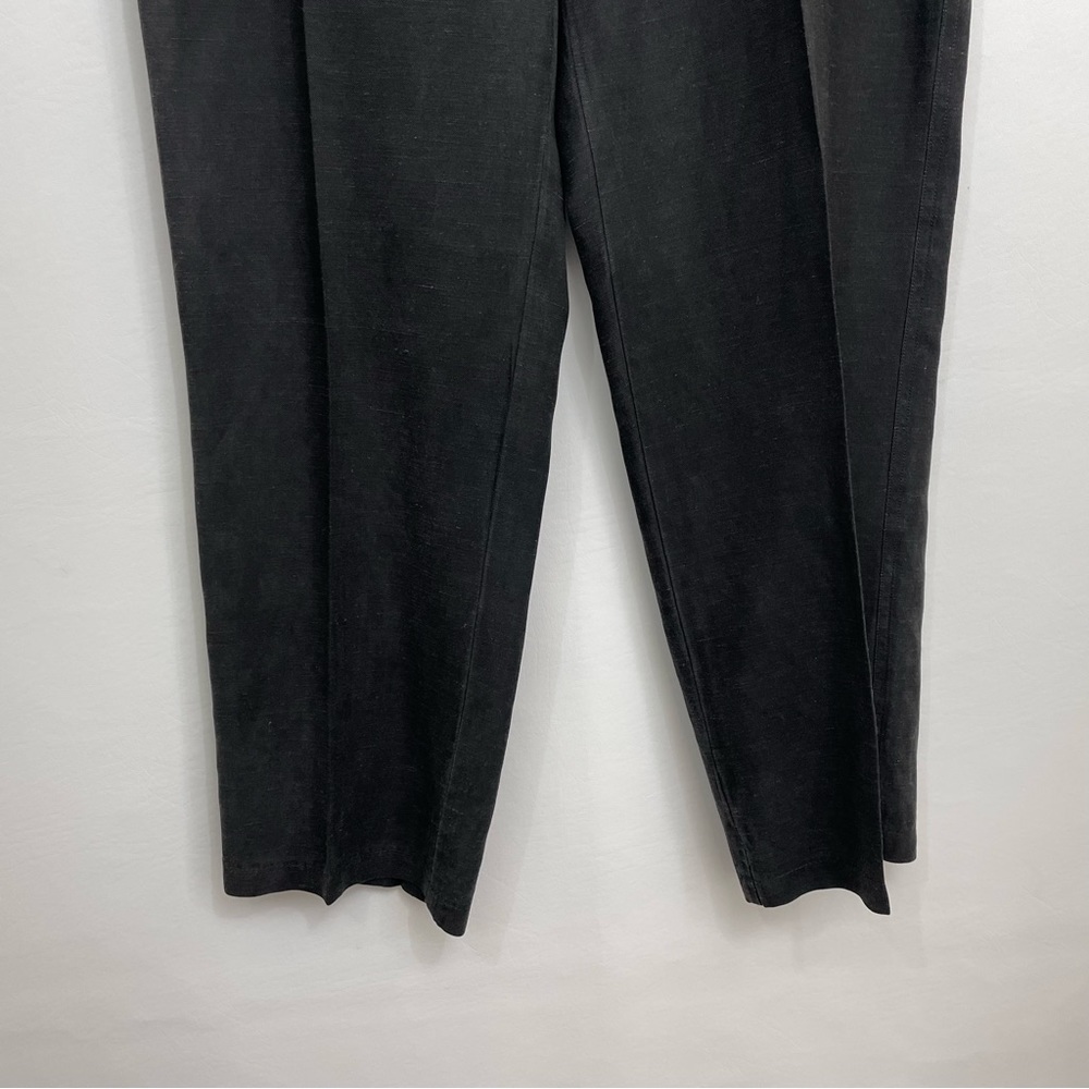 Fitigues Black Silk Linen Blend Pants - Picture 6 of 8